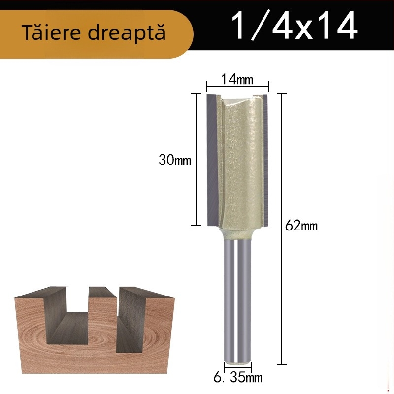 Freză de canelare pentru prelucrarea lemnului, cu muchii simple și duble, compatibilă CNC/gravare, pentru lemn, MDF și plăci laminate