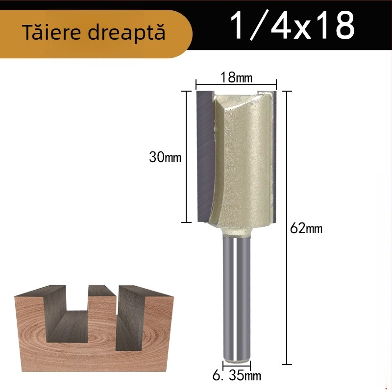Freză de canelare pentru prelucrarea lemnului, cu muchii simple și duble, compatibilă CNC/gravare, pentru lemn, MDF și plăci laminate