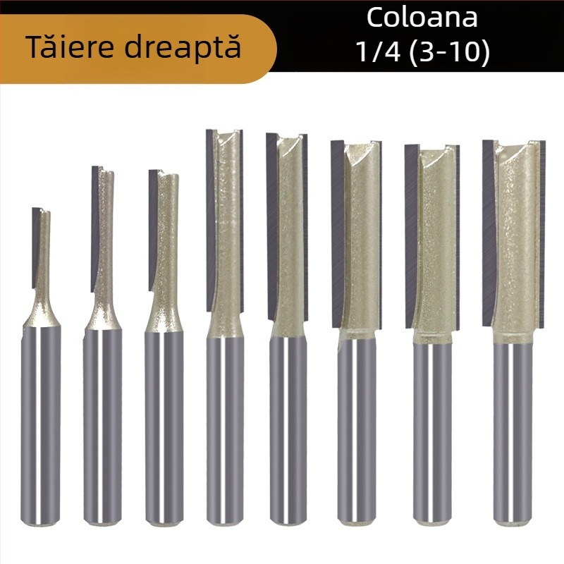 Freză de canelare pentru prelucrarea lemnului, cu muchii simple și duble, compatibilă CNC/gravare, pentru lemn, MDF și plăci laminate