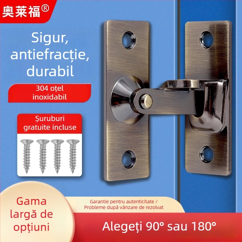 Zăvor de ușă din oțel inoxidabil la 90° – Tip A, finisaj periat, model 90 Degree Door Buckle, Orford