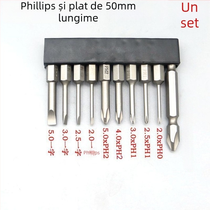 Set de biti magnetici, duri pentru șurubelnițe electrice: Philips, plat, Torx și HEX, pentru bormașini fără fir și șurubelnițe manuale