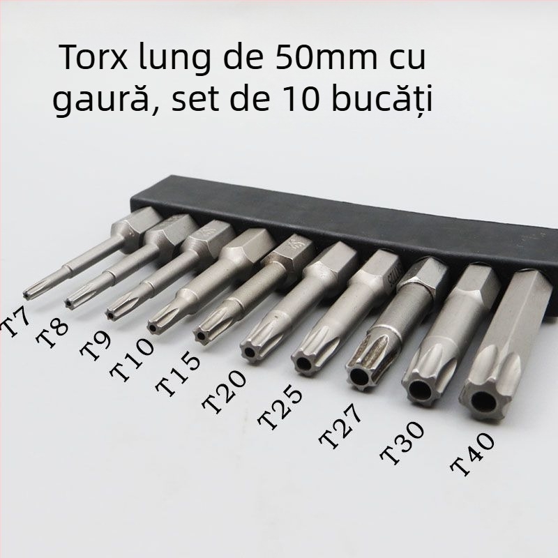 Set de biti magnetici, duri pentru șurubelnițe electrice: Philips, plat, Torx și HEX, pentru bormașini fără fir și șurubelnițe manuale
