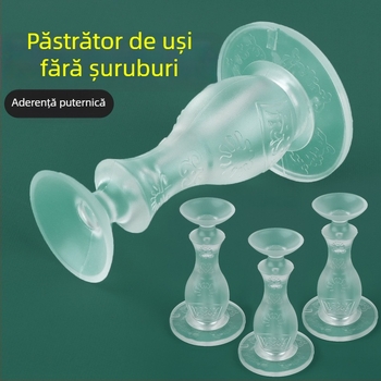 Stoper de ușă din silicon — montaj fără găuri, anti-coliziune, pentru ușile de intrare și cele din spate