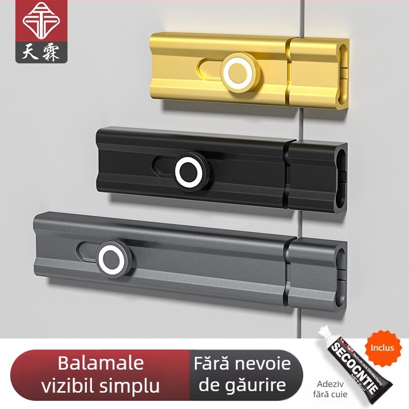 CX-11 Încuietoare O-Latch pentru ușă, montaj adeziv interior, aliaj de aluminiu, placare electrolitică, Tianlin, stil modern minimalist