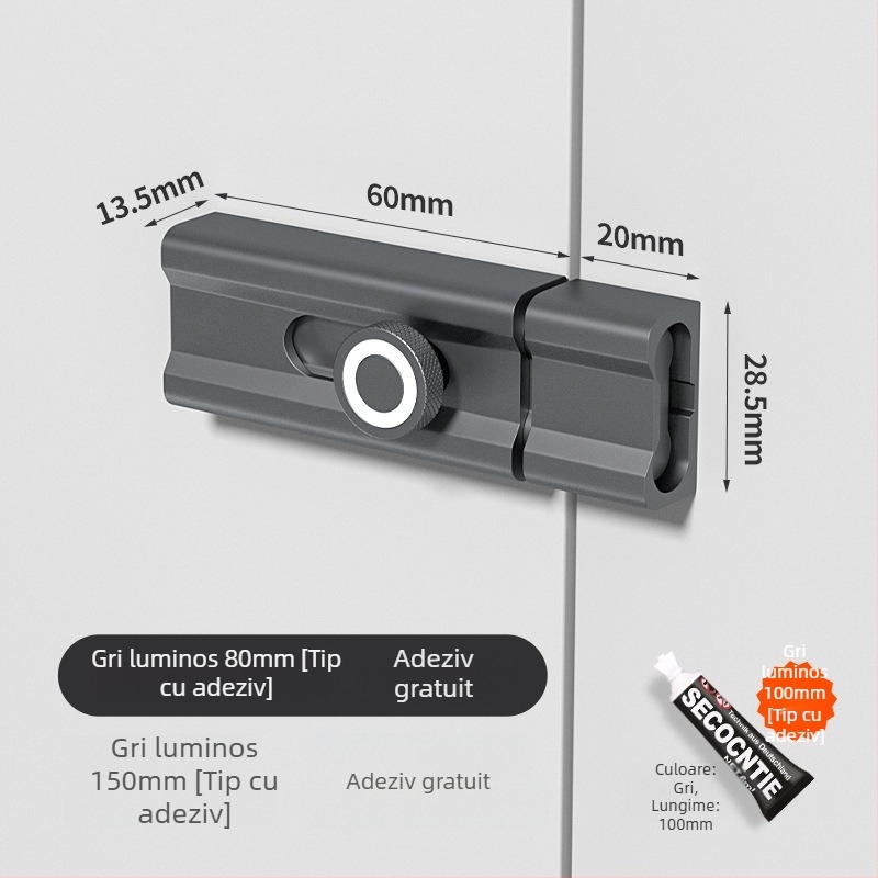 CX-11 Încuietoare O-Latch pentru ușă, montaj adeziv interior, aliaj de aluminiu, placare electrolitică, Tianlin, stil modern minimalist