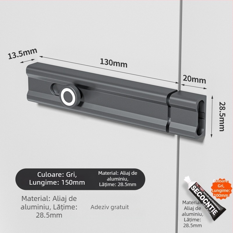CX-11 Încuietoare O-Latch pentru ușă, montaj adeziv interior, aliaj de aluminiu, placare electrolitică, Tianlin, stil modern minimalist