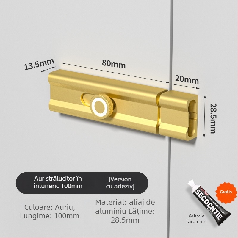 CX-11 Încuietoare O-Latch pentru ușă, montaj adeziv interior, aliaj de aluminiu, placare electrolitică, Tianlin, stil modern minimalist