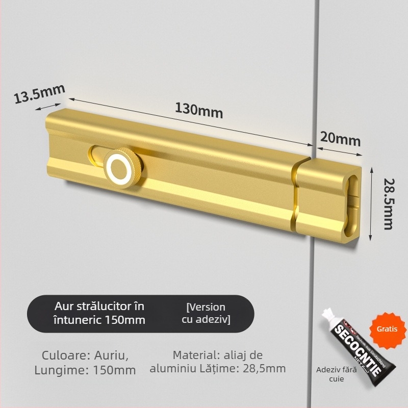 CX-11 Încuietoare O-Latch pentru ușă, montaj adeziv interior, aliaj de aluminiu, placare electrolitică, Tianlin, stil modern minimalist