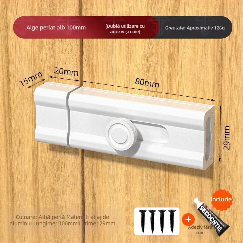 CX-11 Încuietoare O-Latch pentru ușă, montaj adeziv interior, aliaj de aluminiu, placare electrolitică, Tianlin, stil modern minimalist