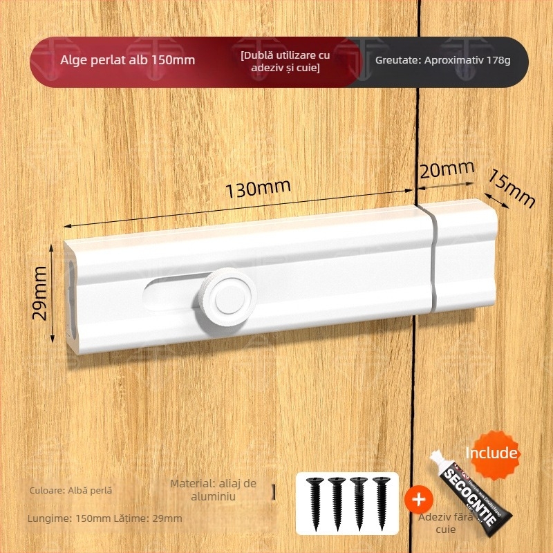 CX-11 Încuietoare O-Latch pentru ușă, montaj adeziv interior, aliaj de aluminiu, placare electrolitică, Tianlin, stil modern minimalist