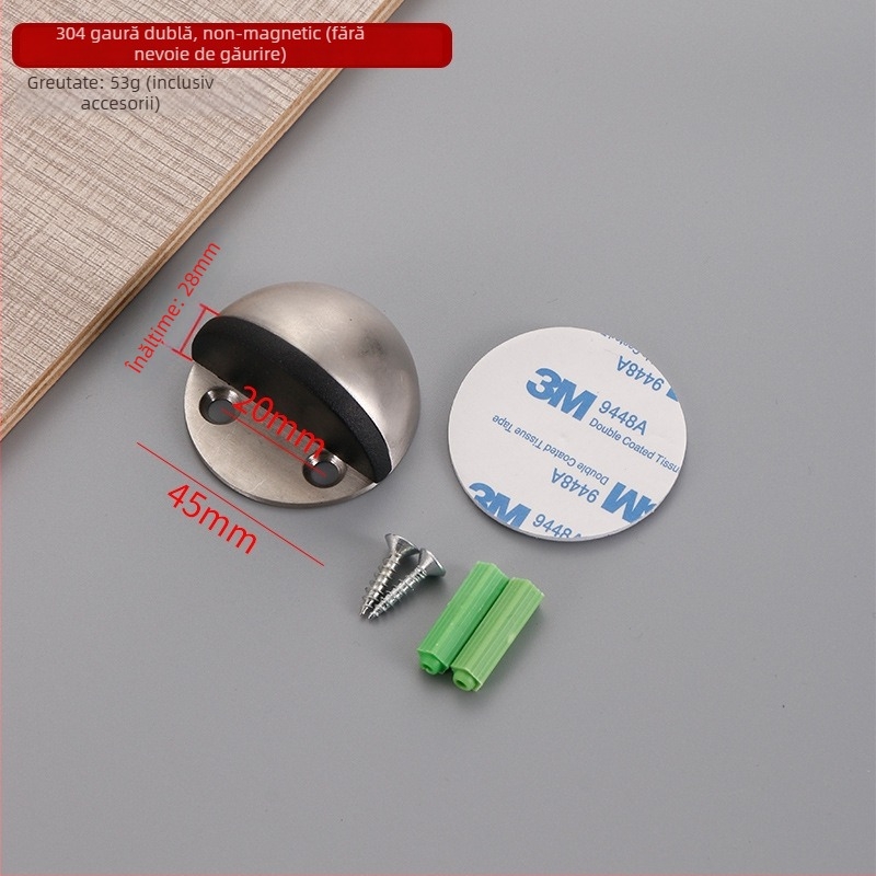 Stoper anti-coliziune pentru uși Turtle Top/Door Stop – oțel inoxidabil 304, montaj pe podea, control manual