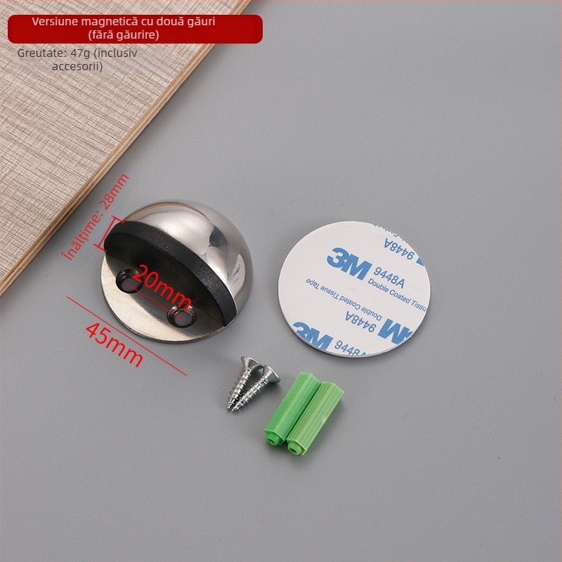 Stoper anti-coliziune pentru uși Turtle Top/Door Stop – oțel inoxidabil 304, montaj pe podea, control manual