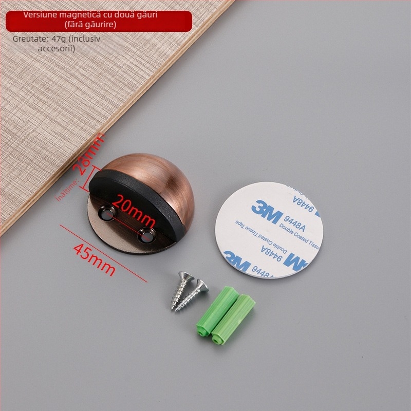 Stoper anti-coliziune pentru uși Turtle Top/Door Stop – oțel inoxidabil 304, montaj pe podea, control manual