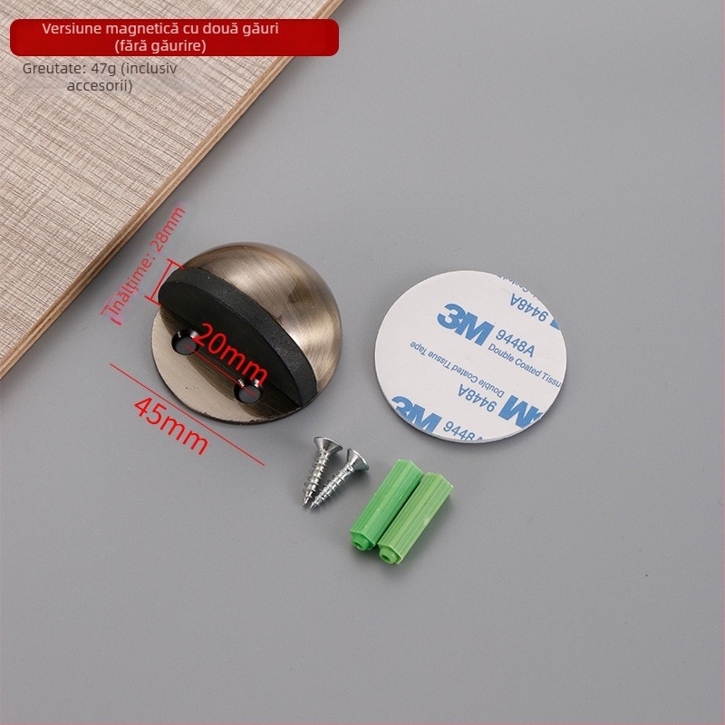 Stoper anti-coliziune pentru uși Turtle Top/Door Stop – oțel inoxidabil 304, montaj pe podea, control manual