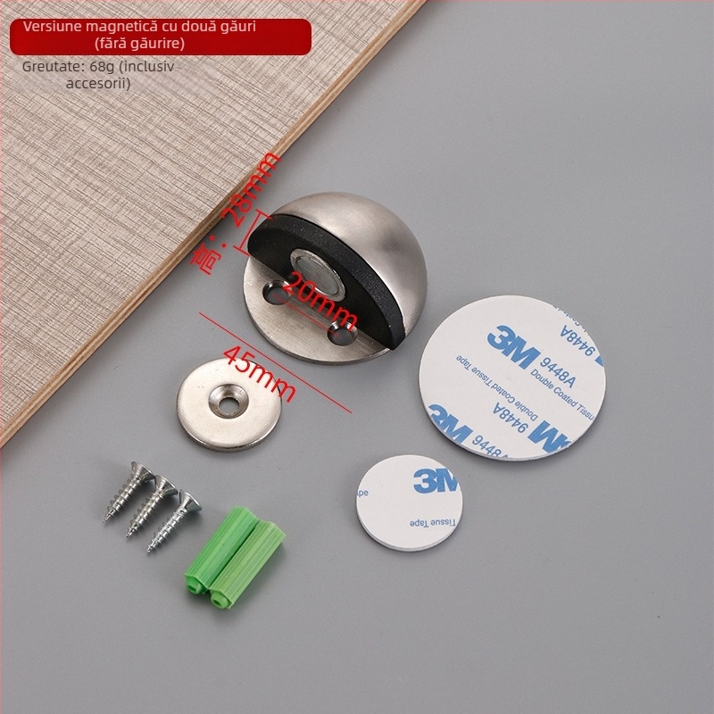 Stoper anti-coliziune pentru uși Turtle Top/Door Stop – oțel inoxidabil 304, montaj pe podea, control manual