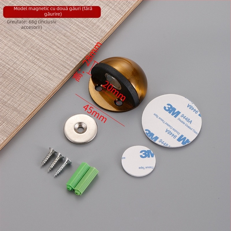 Stoper anti-coliziune pentru uși Turtle Top/Door Stop – oțel inoxidabil 304, montaj pe podea, control manual