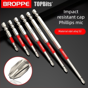 Set cu bormașină electrică și șurubelniță cu bit în cruce, cuplu înalt, magnet puternic, rezistență la impact, material HSS