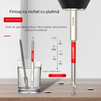 Set cu bormașină electrică și șurubelniță cu bit în cruce, cuplu înalt, magnet puternic, rezistență la impact, material HSS