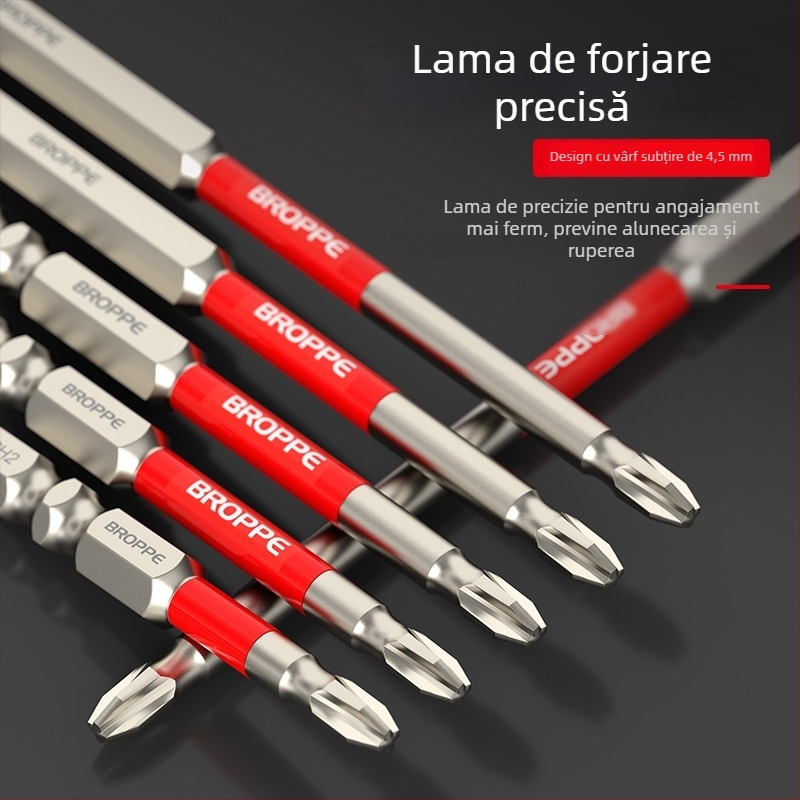 Set cu bormașină electrică și șurubelniță cu bit în cruce, cuplu înalt, magnet puternic, rezistență la impact, material HSS