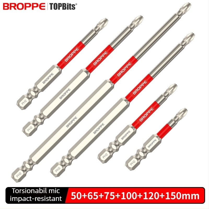 Set cu bormașină electrică și șurubelniță cu bit în cruce, cuplu înalt, magnet puternic, rezistență la impact, material HSS