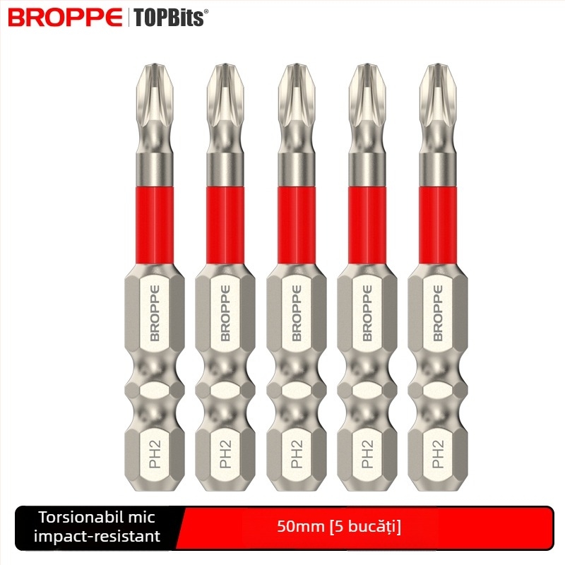 Set cu bormașină electrică și șurubelniță cu bit în cruce, cuplu înalt, magnet puternic, rezistență la impact, material HSS