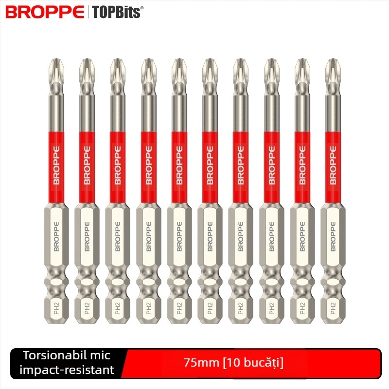Set cu bormașină electrică și șurubelniță cu bit în cruce, cuplu înalt, magnet puternic, rezistență la impact, material HSS