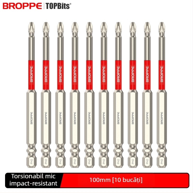 Set cu bormașină electrică și șurubelniță cu bit în cruce, cuplu înalt, magnet puternic, rezistență la impact, material HSS