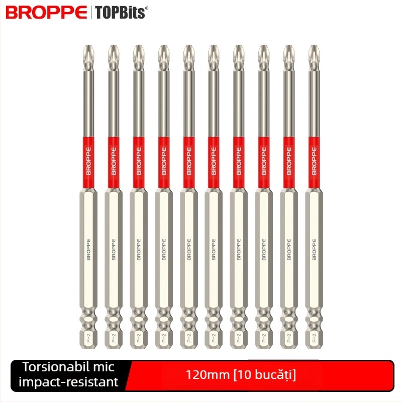 Set cu bormașină electrică și șurubelniță cu bit în cruce, cuplu înalt, magnet puternic, rezistență la impact, material HSS