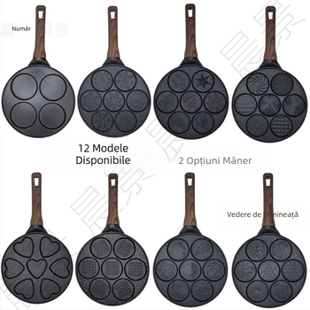 Tigaie de prăjit – strat antiaderent; corp din aliaj de aluminiu cu fund din oțel inoxidabil 430; bază cu dublu strat; compatibil cu plite cu inducție și aragaz