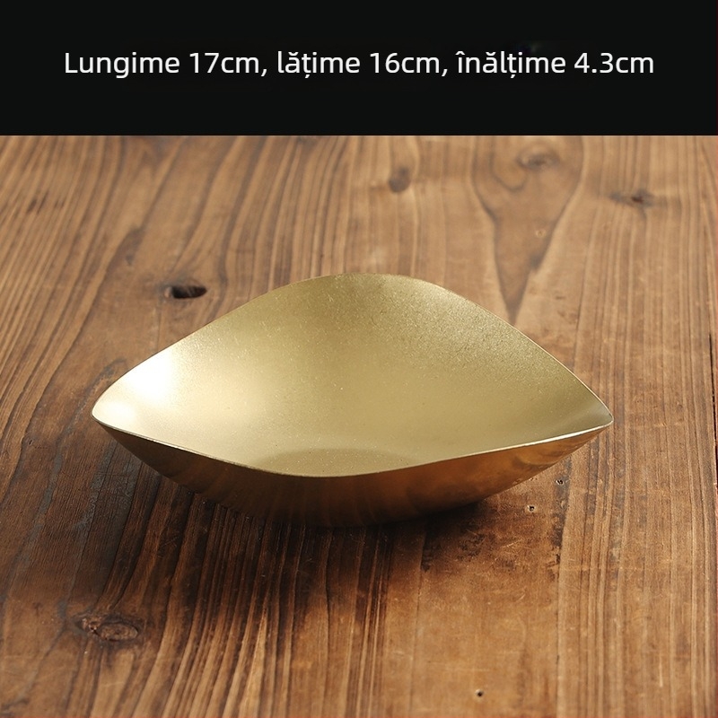 Vas plat pentru gustări și deserturi, din oțel inoxidabil 304, stil retro, suprafață mată, compatibil cu cuptorul cu microunde.