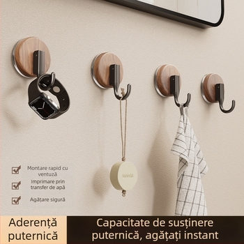 Cârlig de aspirare cu stil antic, material ABS, montaj fără găuri, potrivit pentru baie și bucătărie