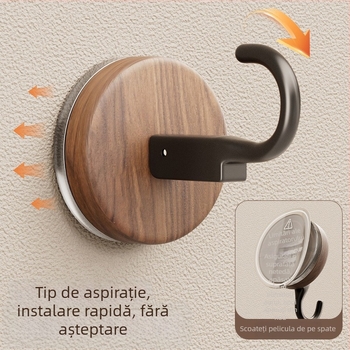 Cârlig de aspirare cu stil antic, material ABS, montaj fără găuri, potrivit pentru baie și bucătărie