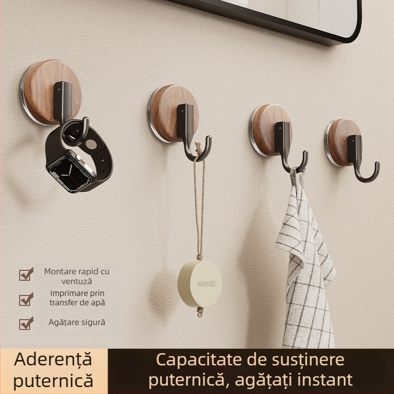 Cârlig de aspirare cu stil antic, material ABS, montaj fără găuri, potrivit pentru baie și bucătărie