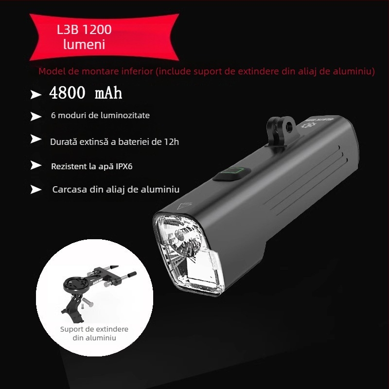 Sheng bangrong far frontal pentru bicicletă, pentru plimbări nocturne, montaj cu eliberare rapidă, impermeabil, luminozitate înaltă, potrivit pentru biciclete montane și de șosea