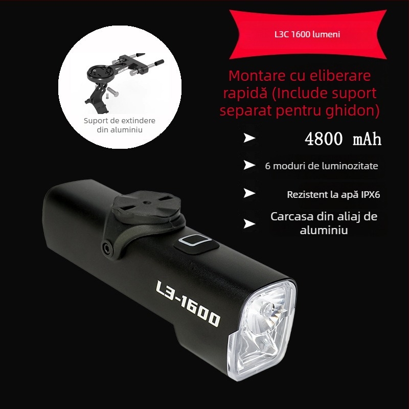 Sheng bangrong far frontal pentru bicicletă, pentru plimbări nocturne, montaj cu eliberare rapidă, impermeabil, luminozitate înaltă, potrivit pentru biciclete montane și de șosea