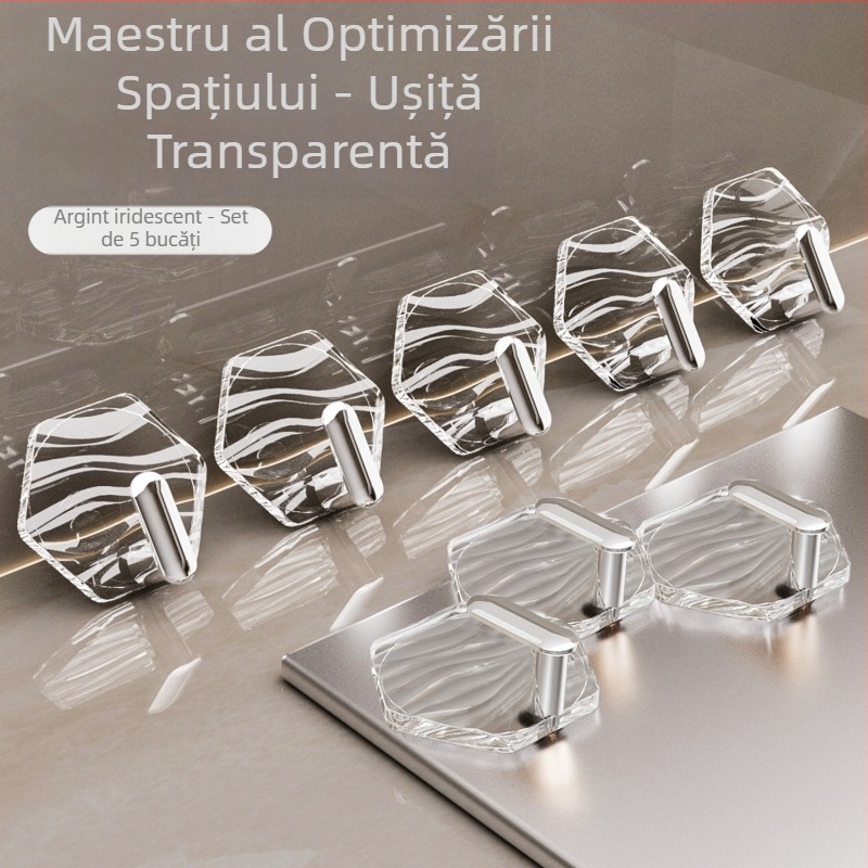 Cârlig adeziv hexagonal PET - Un singur cârlig, Stil lux ușor, Capacitate 0-1 kg