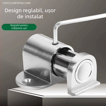 Stop magnetic pentru ușă, montaj pe perete, aliaj de zinc, placare electroplată, model 121, stil modern minimalist