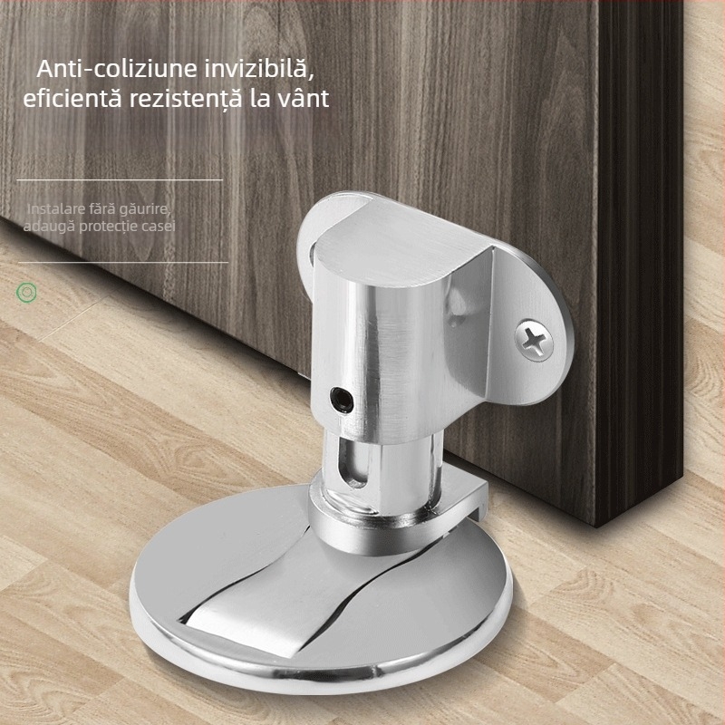 Stop magnetic pentru ușă, montaj pe perete, aliaj de zinc, placare electroplată, model 121, stil modern minimalist