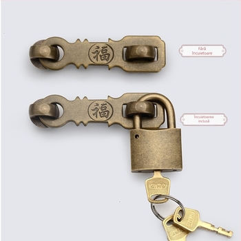 Bolț pentru ușă din alamă, stil Nou Chinezesc, finisare mecanică, marcă Mu Gu