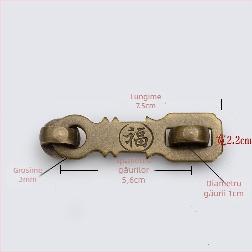 Bolț pentru ușă din alamă, stil Nou Chinezesc, finisare mecanică, marcă Mu Gu