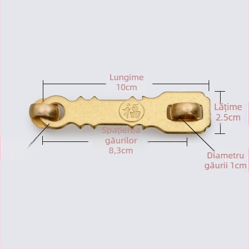 Bolț pentru ușă din alamă, stil Nou Chinezesc, finisare mecanică, marcă Mu Gu