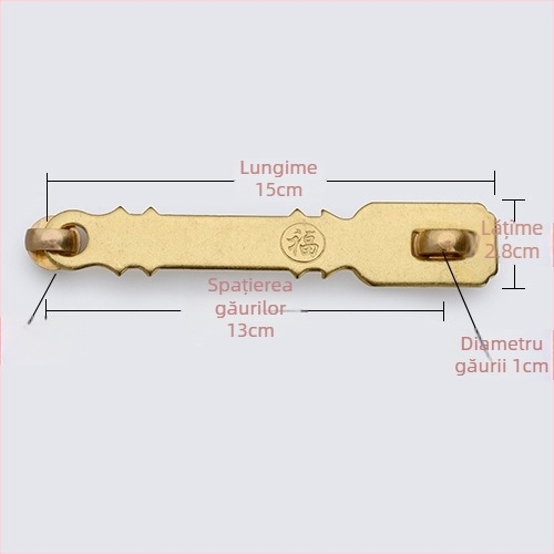 Bolț pentru ușă din alamă, stil Nou Chinezesc, finisare mecanică, marcă Mu Gu
