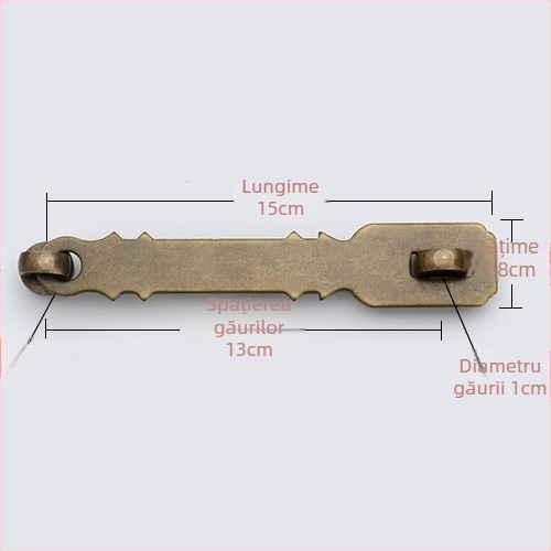 Bolț pentru ușă din alamă, stil Nou Chinezesc, finisare mecanică, marcă Mu Gu