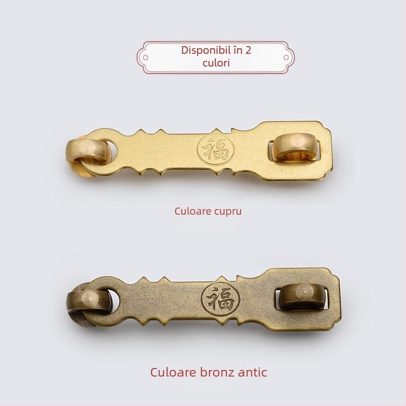 Bolț pentru ușă din alamă, stil Nou Chinezesc, finisare mecanică, marcă Mu Gu