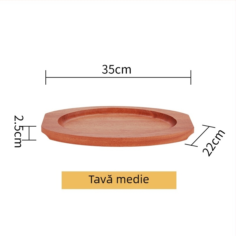 Tigaie din oțel inoxidabil 304, formă de ou, cu două mâneri, fund întărit, model HO-1021