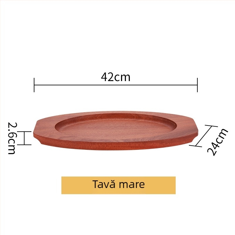 Tigaie din oțel inoxidabil 304, formă de ou, cu două mâneri, fund întărit, model HO-1021