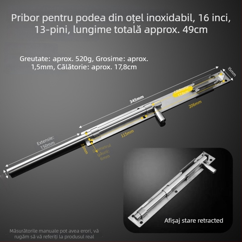 304 oțel inoxidabil – butterfly latch, bolt pentru ușă, montaj pe suprafață, pentru uși din lemn, uși principale și uși din fier sudat