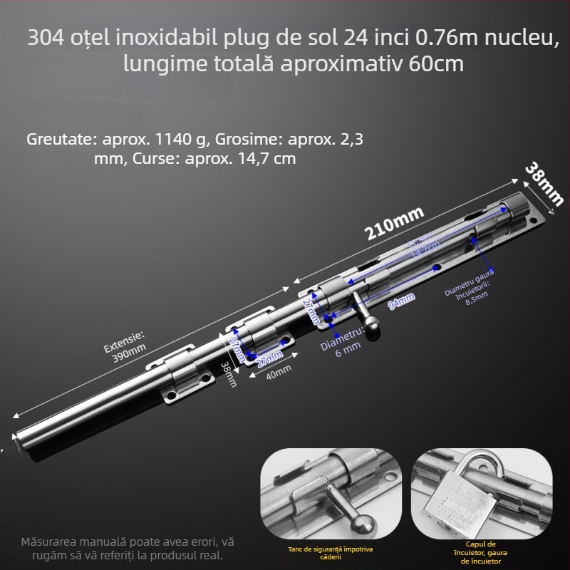 304 oțel inoxidabil – butterfly latch, bolt pentru ușă, montaj pe suprafață, pentru uși din lemn, uși principale și uși din fier sudat