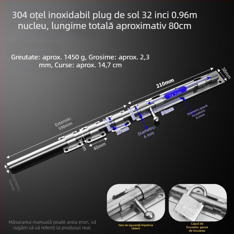 304 oțel inoxidabil – butterfly latch, bolt pentru ușă, montaj pe suprafață, pentru uși din lemn, uși principale și uși din fier sudat