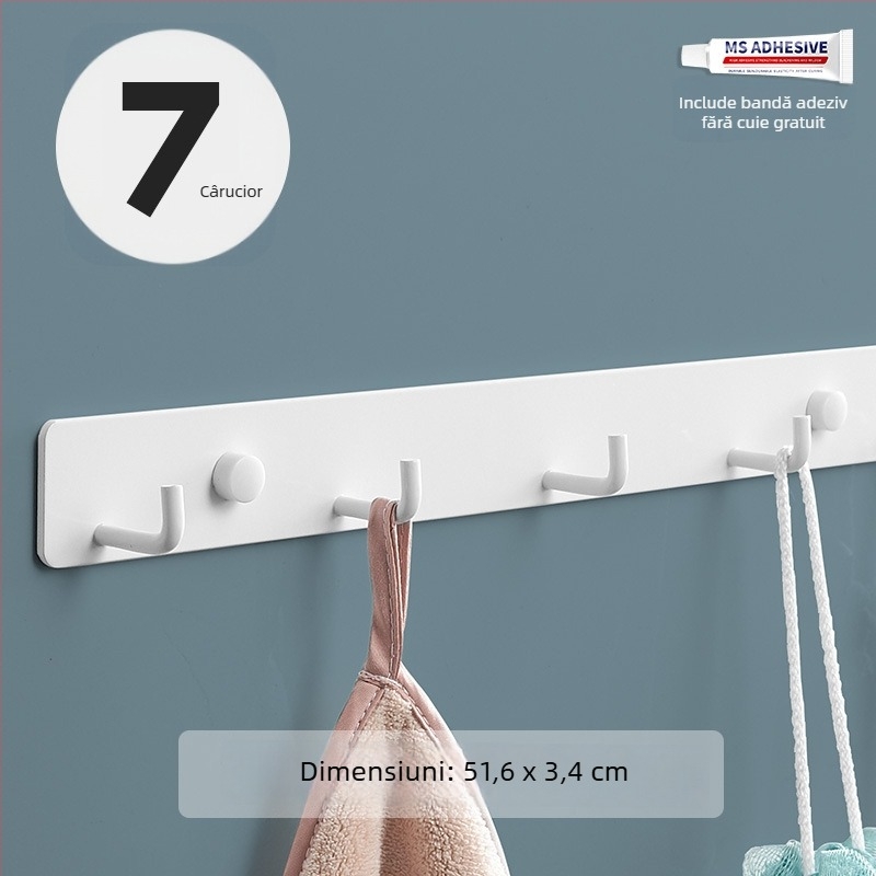 Cuier montat pe perete pentru bucătărie, intrare și baie — aluminiu spațial, 120 g, stil modern minimalist